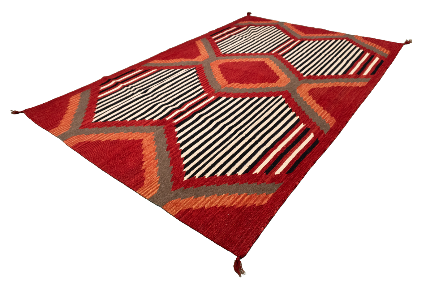 W 6 L 9.3 Navajo 100% Wool Hand-Woven All-Over Design - 64833