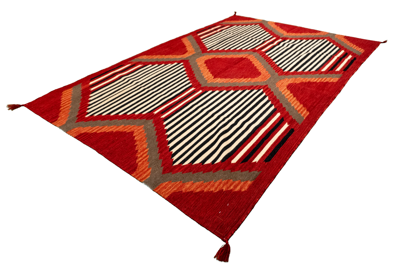 W 6 L 9.3 Navajo 100% Wool Hand-Woven All-Over Design - 64833
