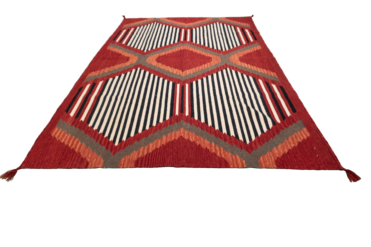 W 6 L 9.3 Navajo 100% Wool Hand-Woven All-Over Design - 64833
