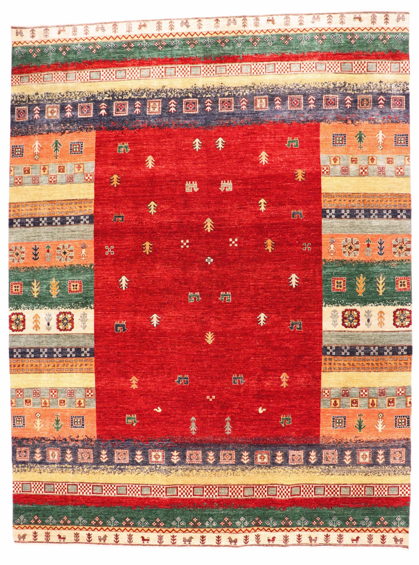 W 8.11 L 11.11 Gabbeh 100% Wool Hand-Woven All Over Design - 64933
