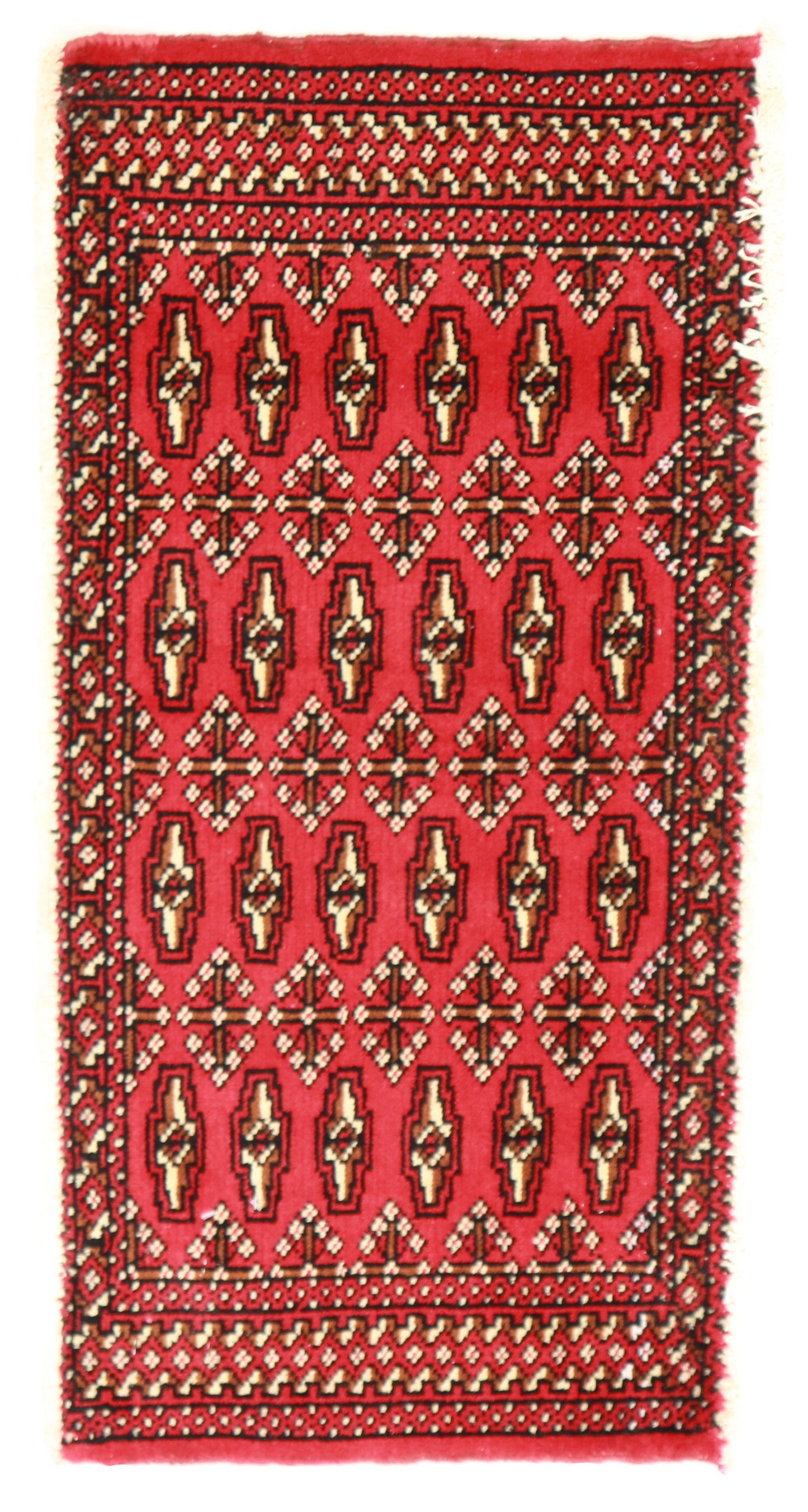 W 1.7 L 3.3 Tekeh 100% Wool Handmade Geometric Design - 64957