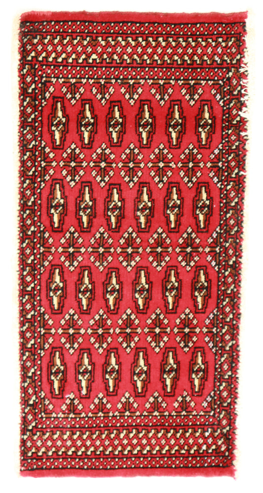 W 1.7 L 3.3 Tekeh 100% Wool Handmade Geometric Design - 64957
