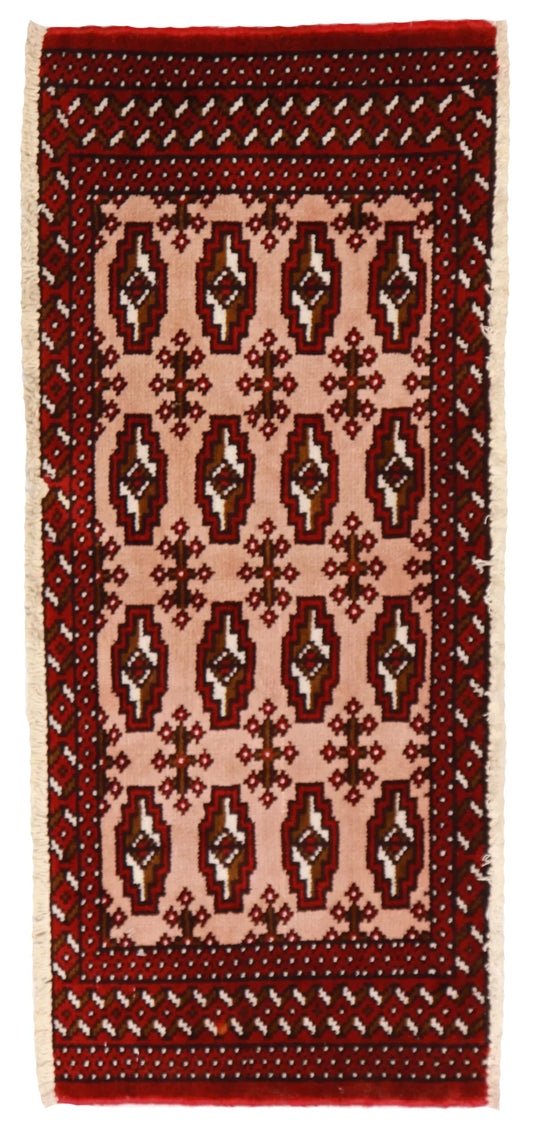 W 1.5 L 3.5 Tekeh 100% Wool Handmade Geometric Design - 64958