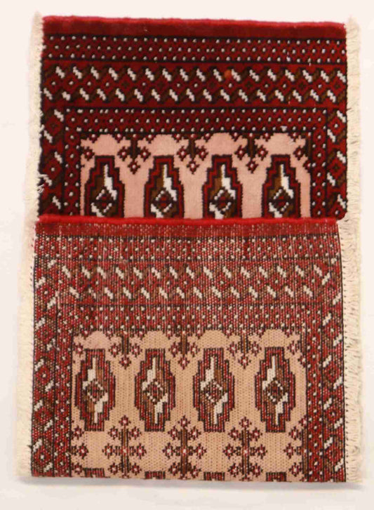 W 1.5 L 3.5 Tekeh 100% Wool Handmade Geometric Design - 64958