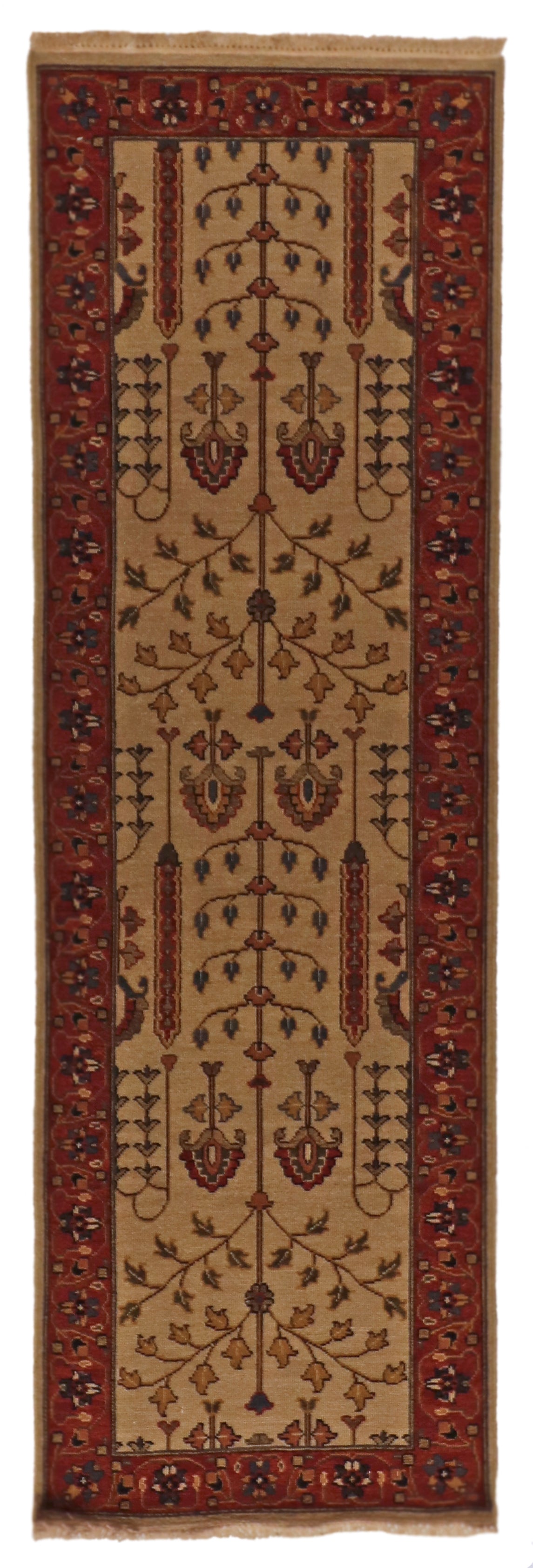 W 2.6 L 8 Tree Of Life Runner 100% Wool Hand-Woven All Over Design - 65085