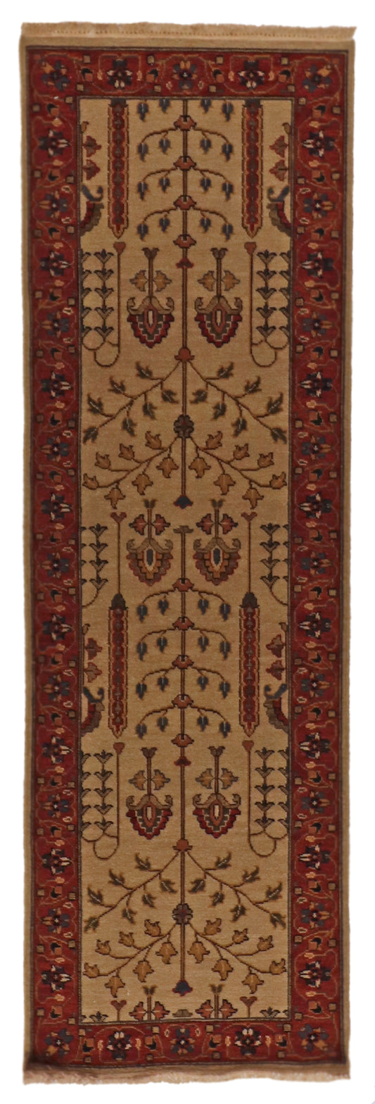 W 2.6 L 8 Tree Of Life Runner 100% Wool Hand-Woven All Over Design - 65085