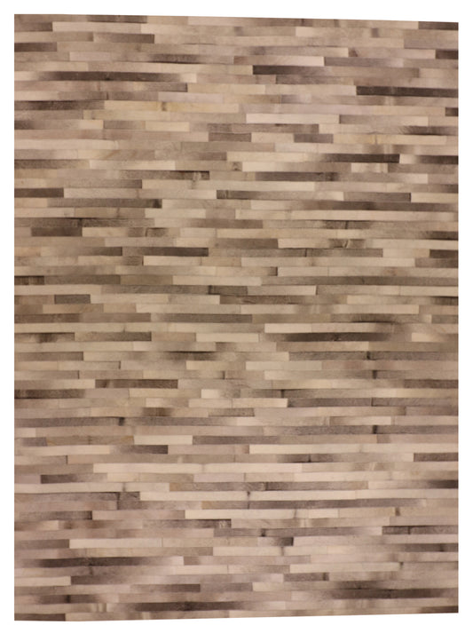 W 8 L 10 Leather 100% Wool Handmade All Over Design - 65101