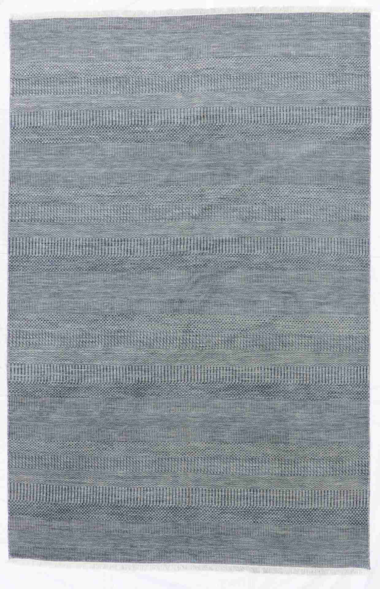 W 6.2 L 9.3 Modern Wool And Silk Blend Handmade All Over Design - 65192