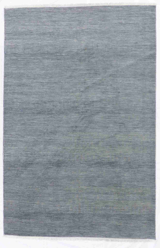 W 6.2 L 9.3 Modern Wool And Silk Blend Handmade All Over Design - 65192
