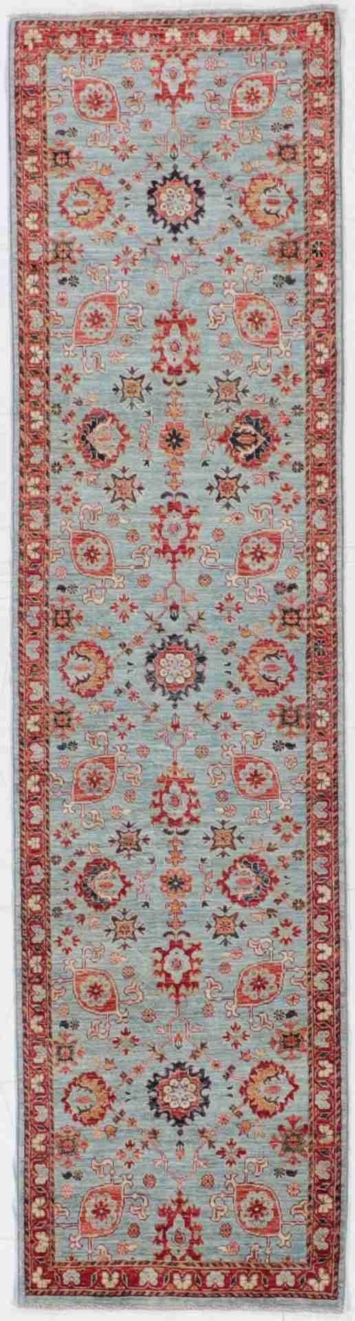 W 2.6 - L 9.7 - Mahal Fine/Wool All Over Rectangle - Finest Hand-Knotted Quality Wool - 65408