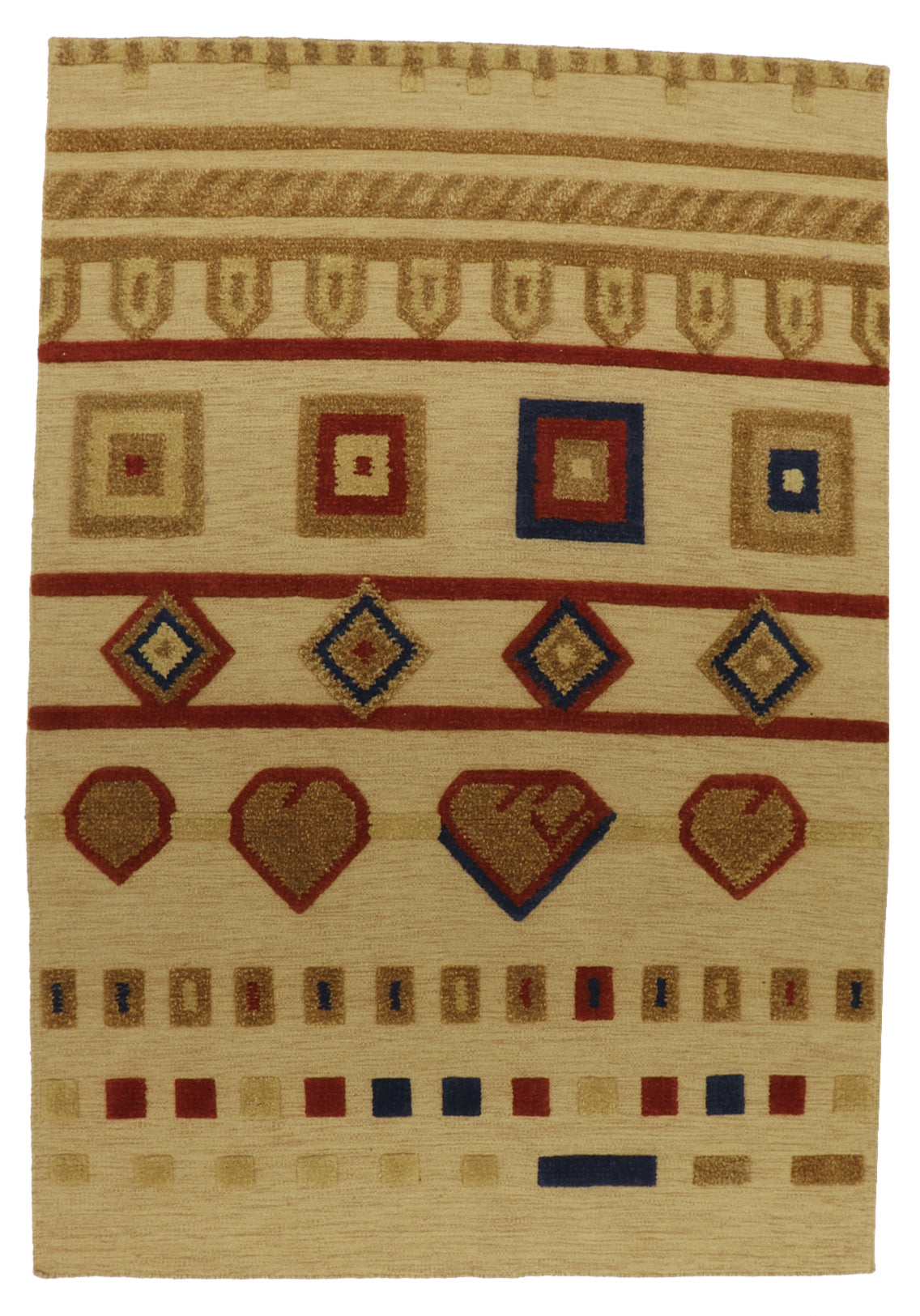 W 6.2 L 9 Kilim 100% Wool Handmade Modern Design - 65521
