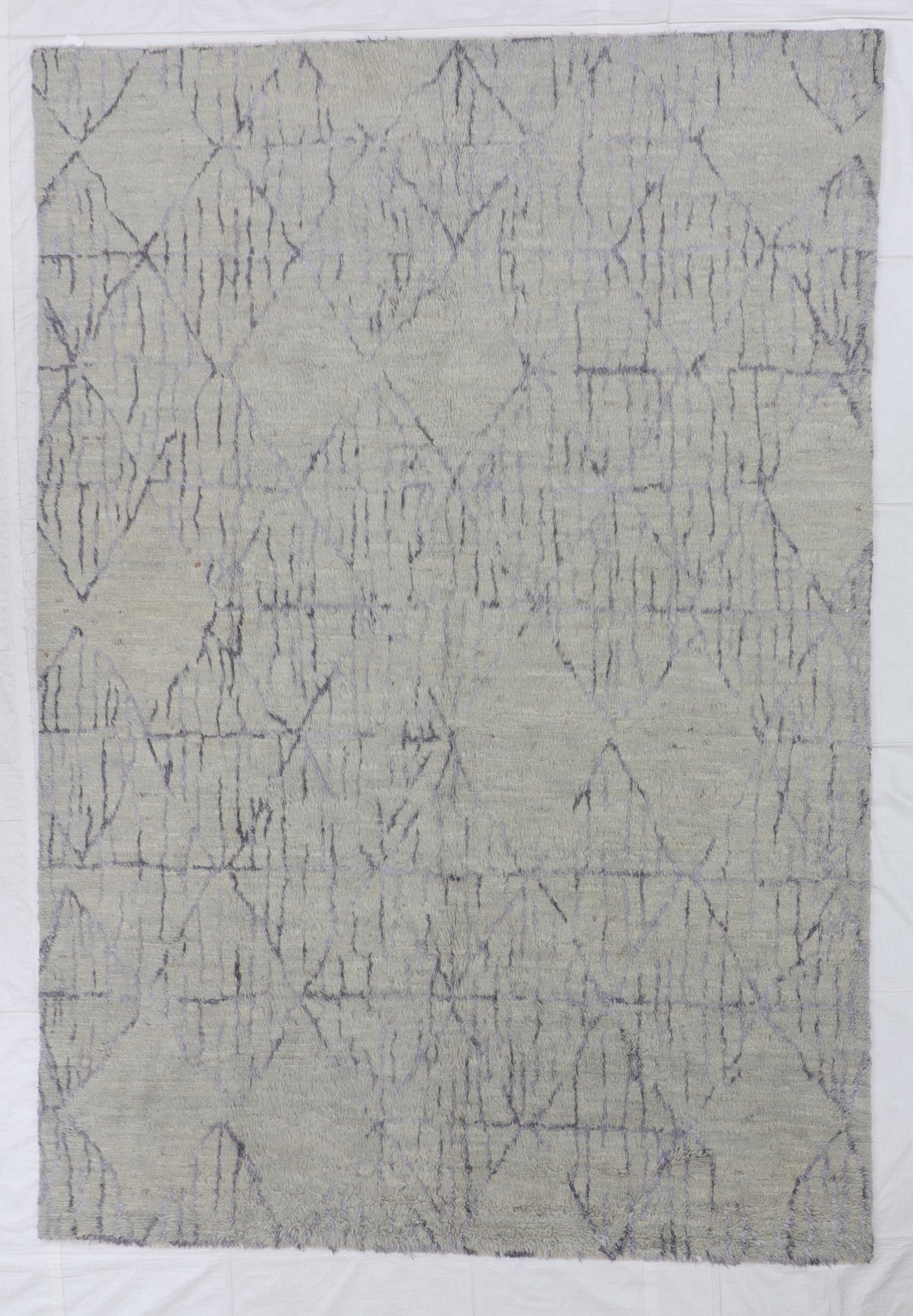 W 8.6 L 12.1 Moroccan 100% Wool Hand-Woven All Over Design - 65539