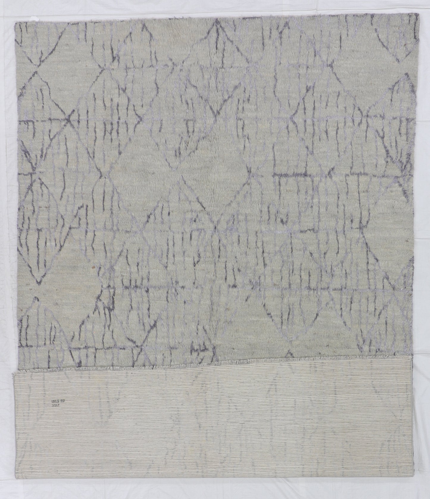 W 8.6 L 12.1 Moroccan 100% Wool Hand-Woven All Over Design - 65539