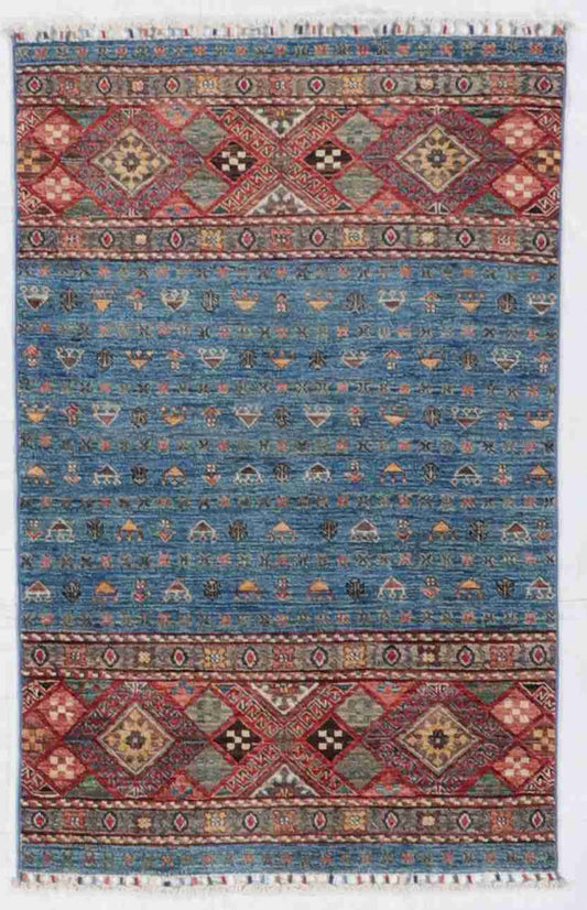 W 3.3 L 5 Baluch 100% Wool Handmade All Over Design - 65584