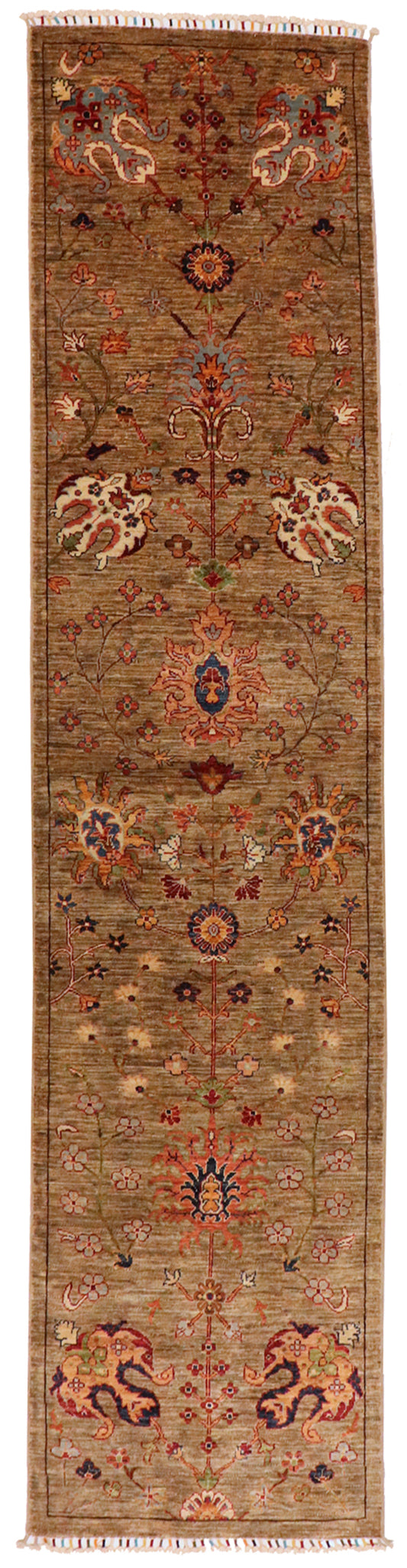 W 2.6 L 10.9 Farahan Runner 100% Wool Hand-Woven All Over Design - 65601