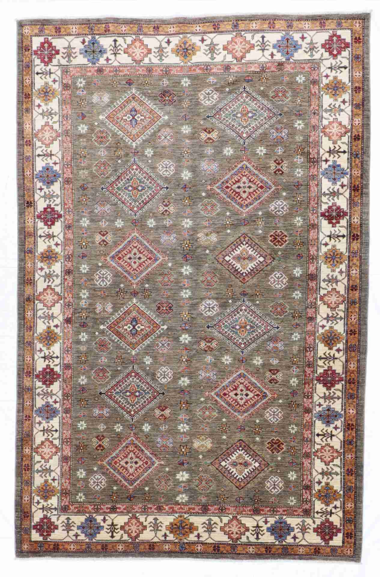 W 6.5 - L 9.9 - Karageh Wool Transitional Rectangle - Finest Hand-Knotted Quality Wool - 65634