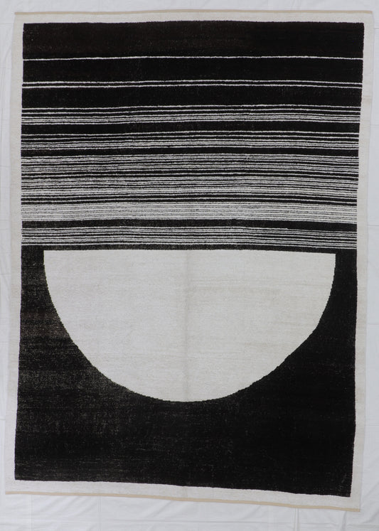W 9 L 12.1 Modern 100% Wool Hand-Woven All Over Design - 65703