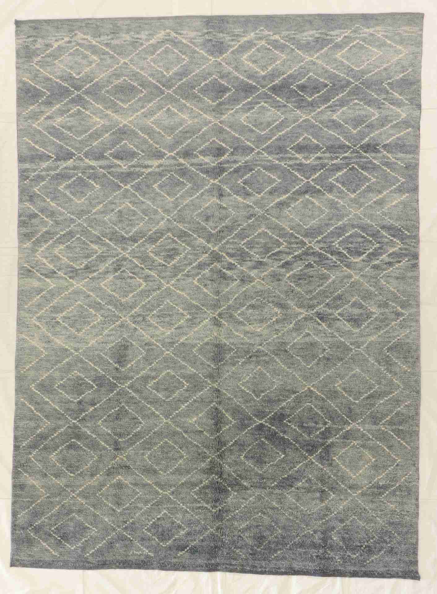 W 7.10 - L 10.8 - Tulu Wool Contemporary Rectangle - Finest Hand-Knotted Quality Wool - 65740
