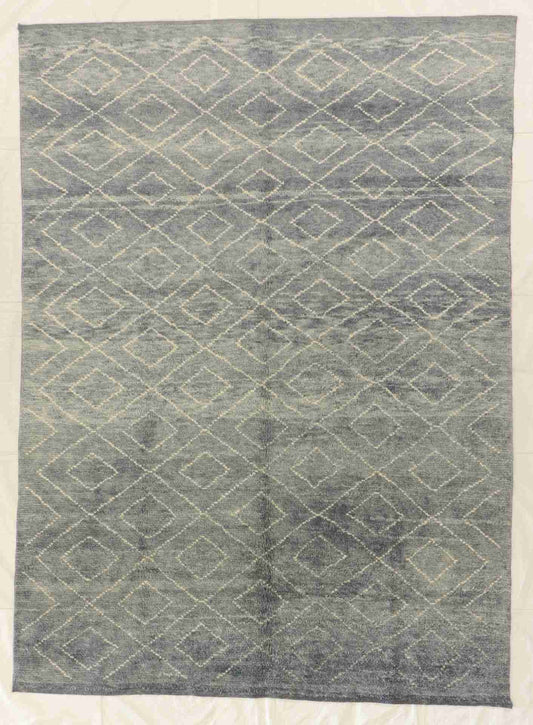 W 7.10 - L 10.8 - Tulu Wool Contemporary Rectangle - Finest Hand-Knotted Quality Wool - 65740