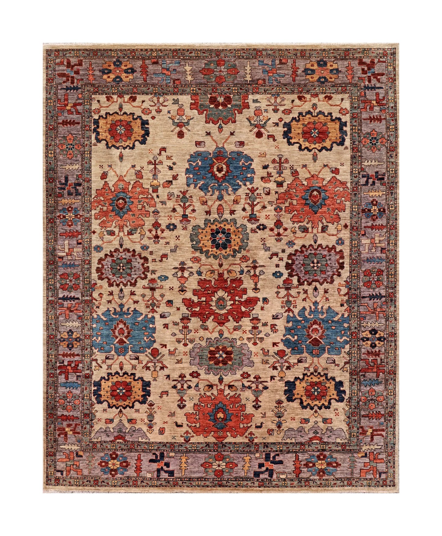 W 8.3 - L 10.5 - Ziegler Wool Transitional Rectangle - Finest Hand-Knotted Quality Wool - 66049