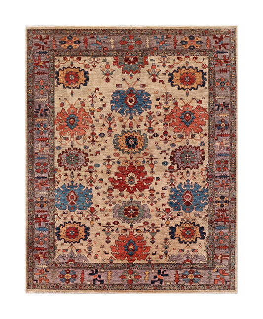 W 8.3 - L 10.5 - Ziegler Wool Transitional Rectangle - Finest Hand-Knotted Quality Wool - 66049