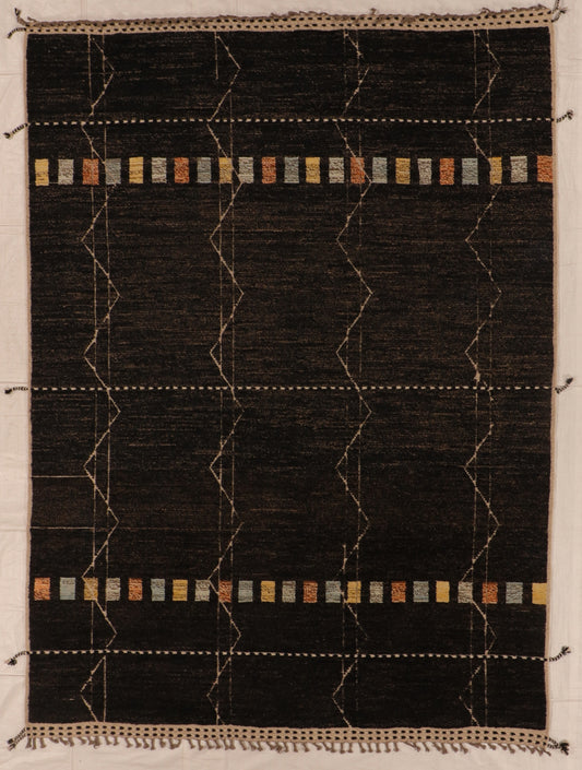 W 8.5 L 11.7 Moroccan 100% Wool Hand-Woven All Over Design - 66172