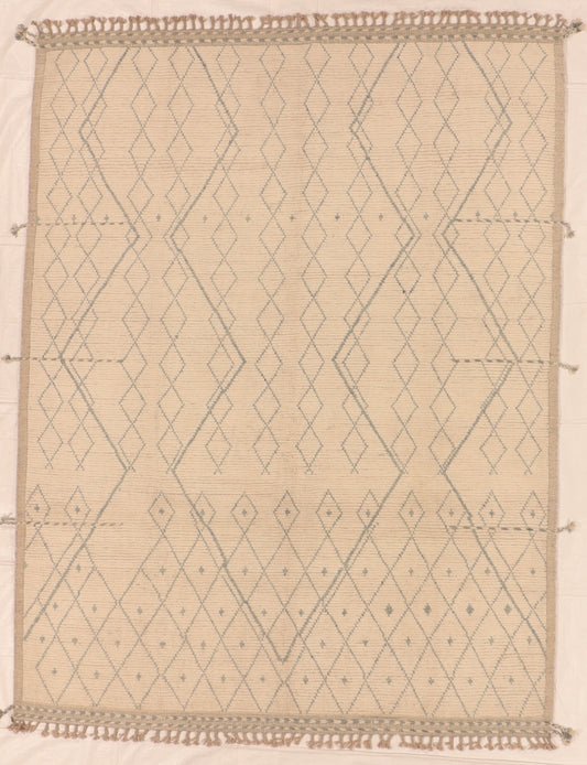 W 8 L 10.5 Moroccan 100% Wool Handmade All Over Design - 66179