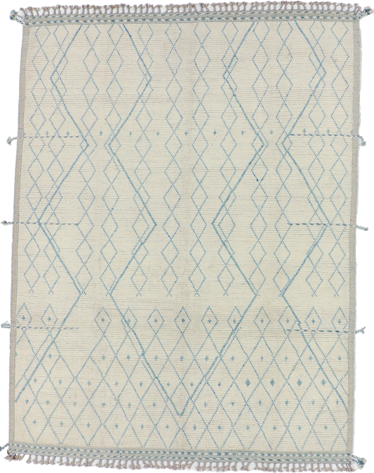 W 8 L 10.5 Moroccan 100% Wool Handmade All Over Design - 66179
