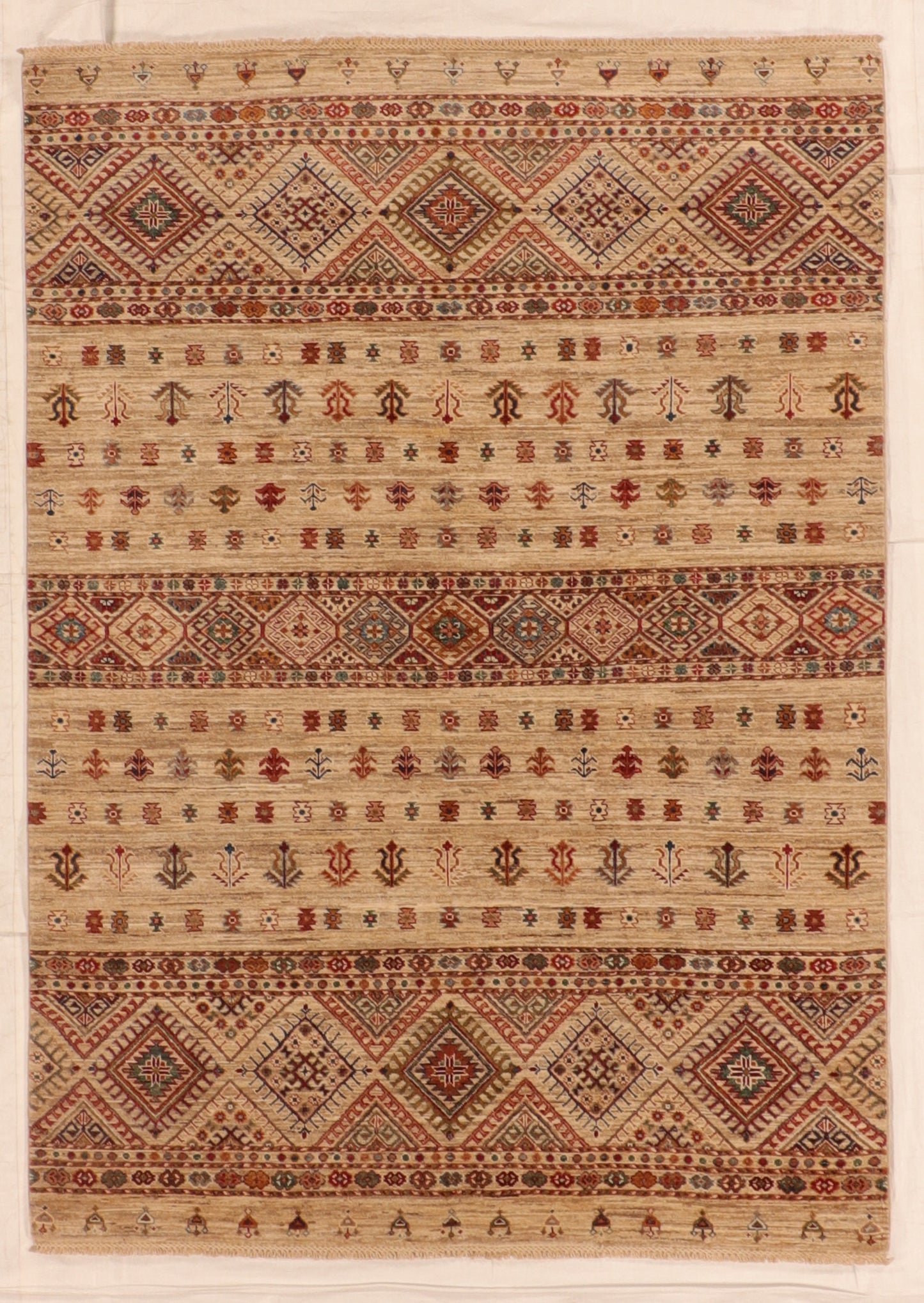 W 5.9 L 7.11 Baluch 100% Wool Handmade All Over Design - 66181