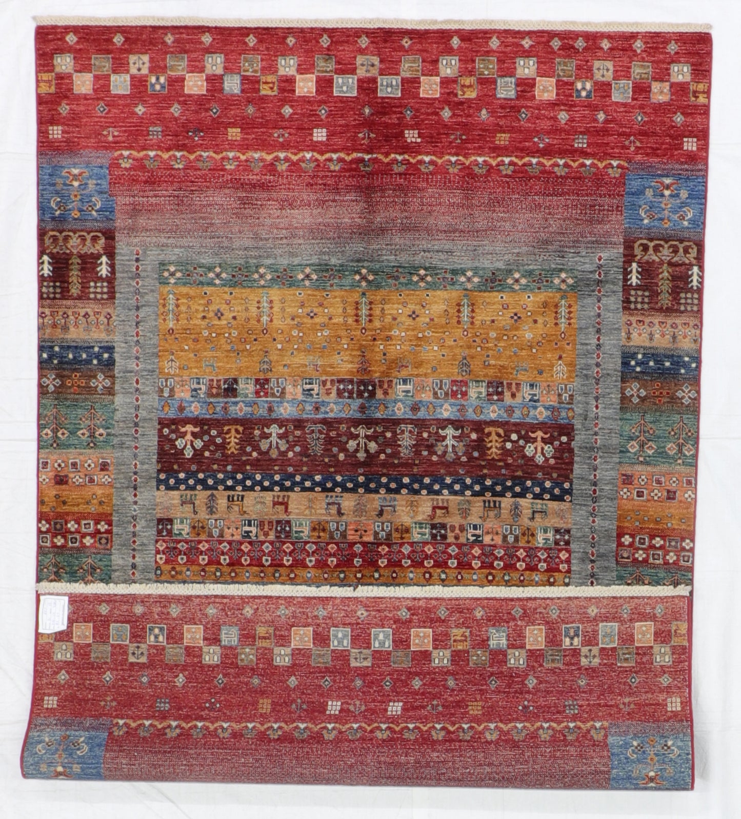 W 5.8 L 8.3 Gabbeh 100% Wool Handmade All Over Design - 66183