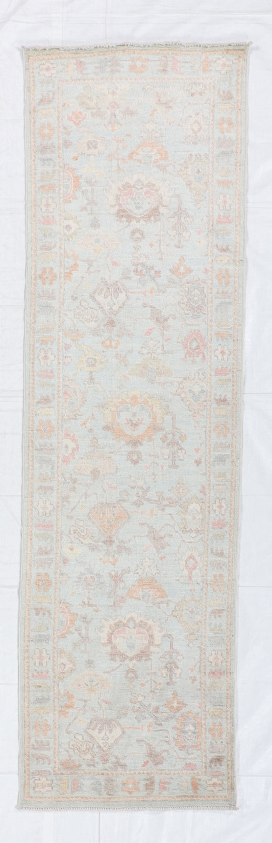 W 2.9 L 9.10 Oushak Runner 100% Wool Hand-Woven All Over Design - 66191