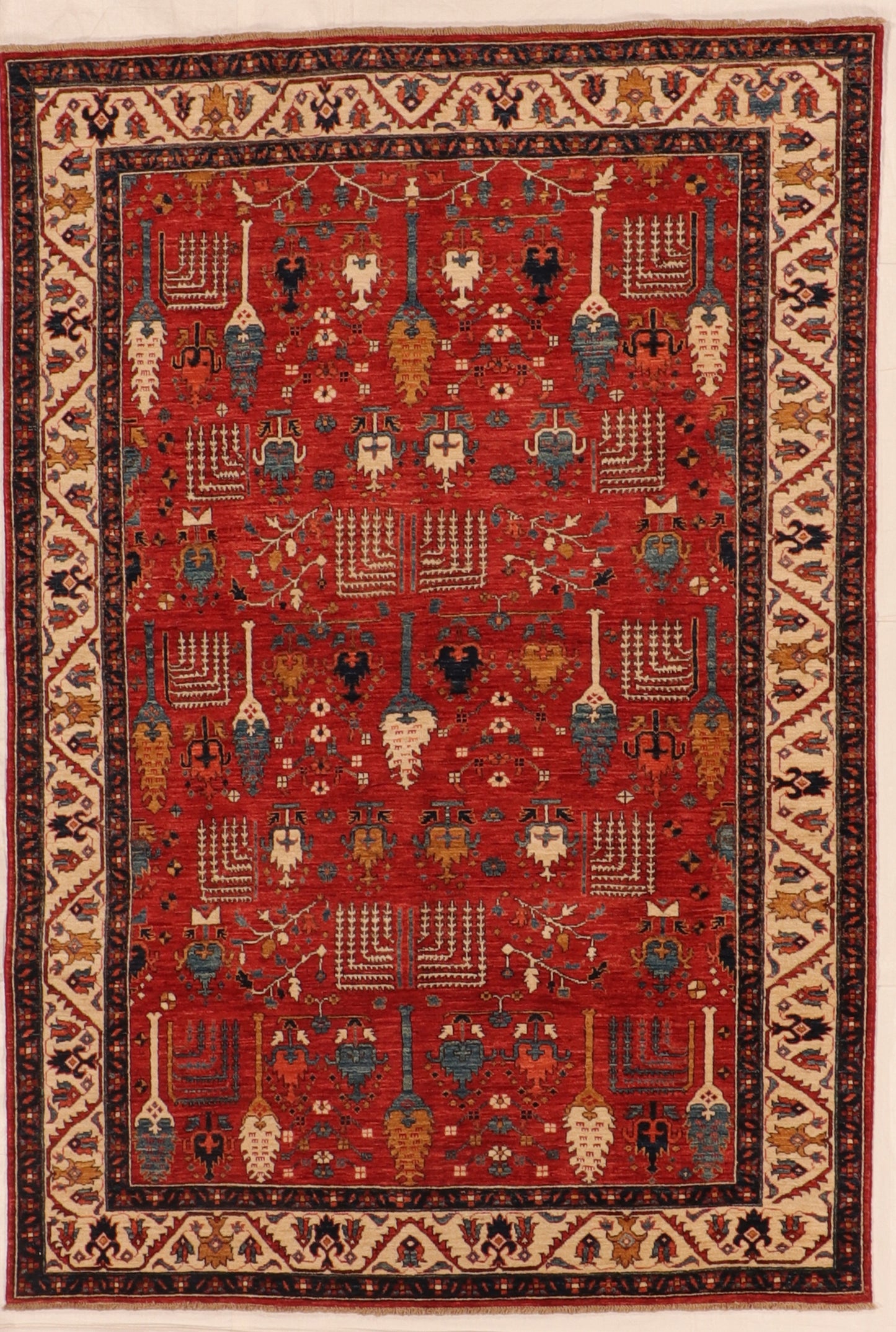 W 6 L 8.10 Garden Of Heaven 100% Wool Handmade All Over Design - 66215