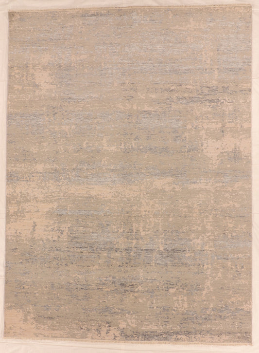 W 9 L 12 Modern Wool And Silk Blend Hand-Woven All Over Design - 66240