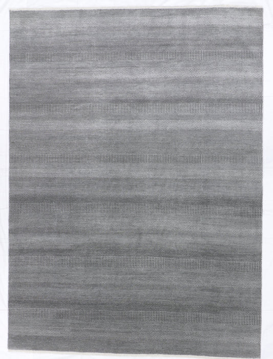 W 9 L 12.1 Modern Wool And Silk Blend Hand-Woven All Over Design - 66241