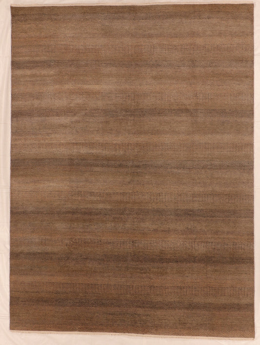 W 9 L 12 Modern Wool And Silk Blend Hand-Woven All Over Design - 66242