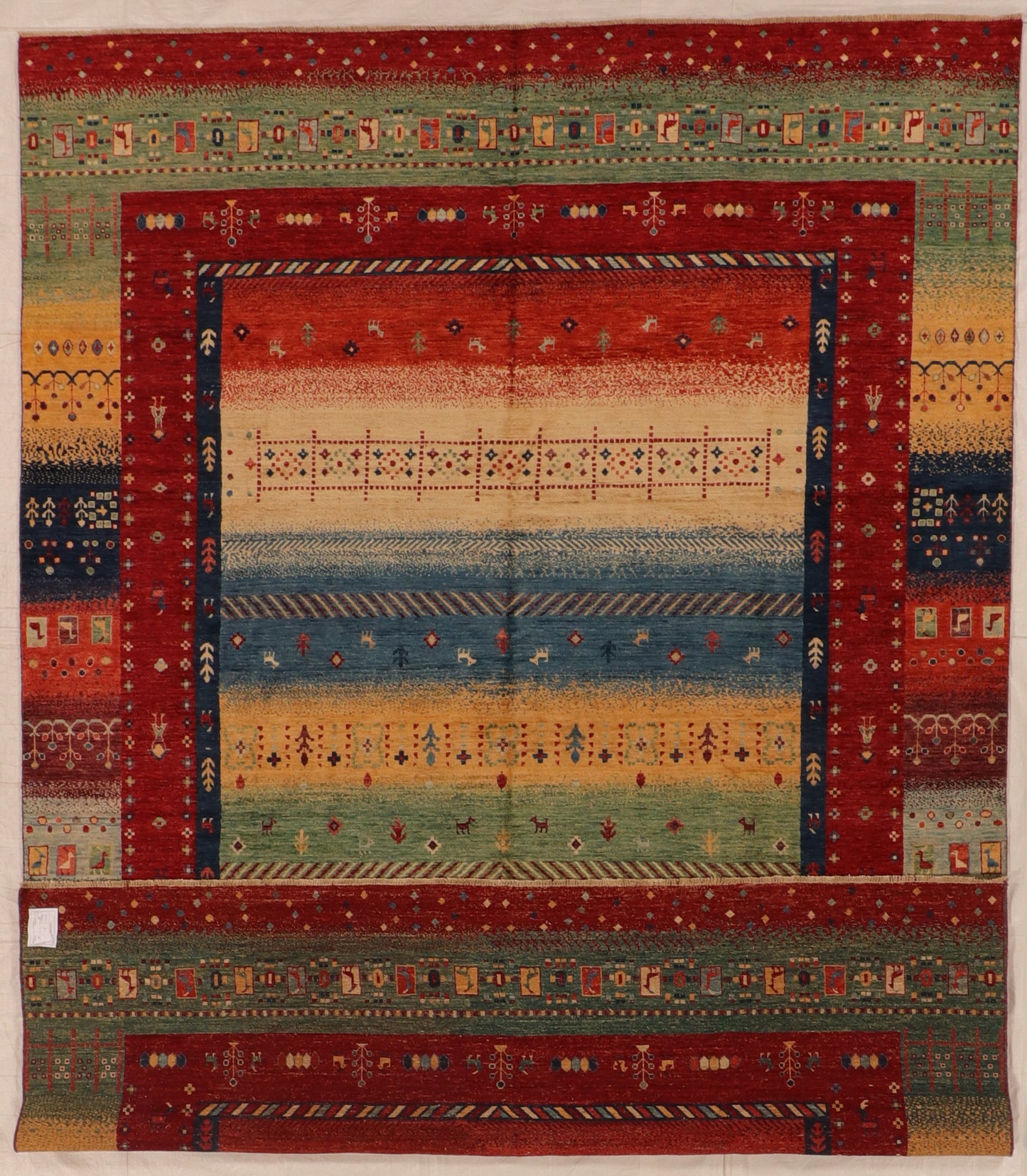 W 8.1 L 11.5 Baluch 100% Wool Hand-Woven All Over Design - 66302