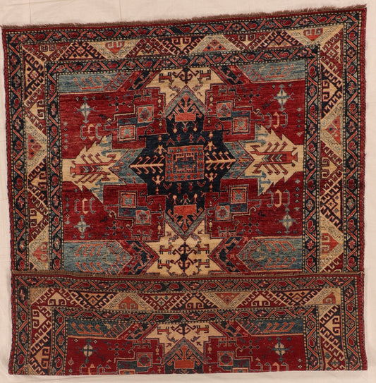 7x10 - Kazak Fine Geometric Rectangle - Hand Knotted Rug