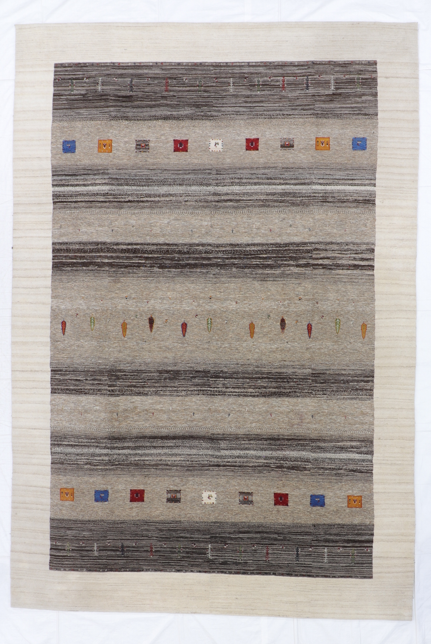 W 8.4 L 12 Gabbeh 100% Wool Hand-Woven All Over Design - 66387