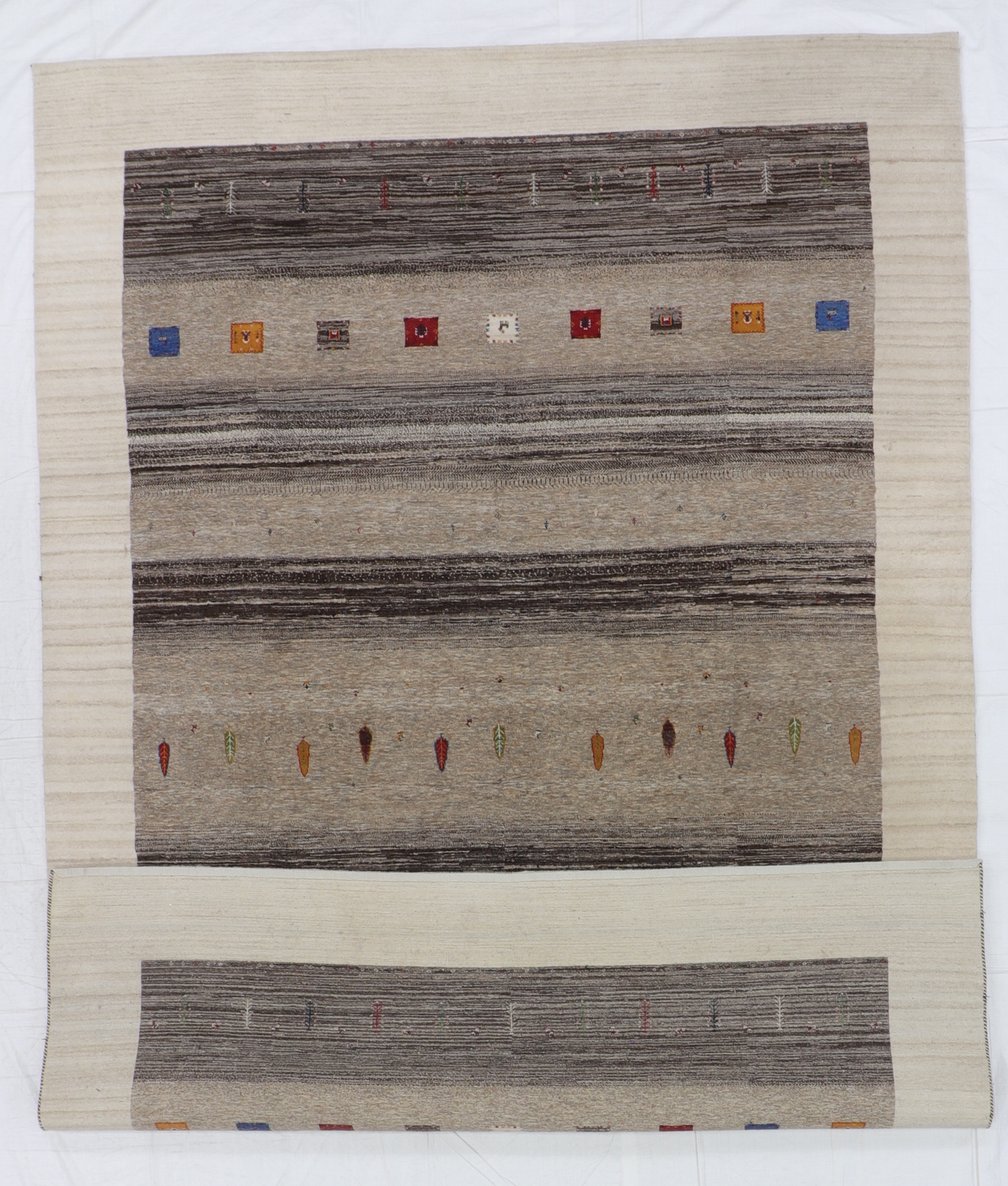 W 8.4 L 12 Gabbeh 100% Wool Hand-Woven All Over Design - 66387