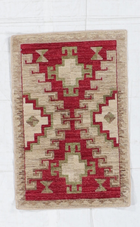 W 1.11 L 2.11 Mountain Modern 100% Wool Handmade All Over Design - 66391