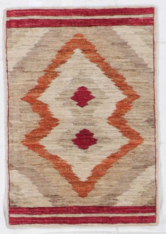 W 2 L 2.11 Mountain Modern 100% Wool Handmade All Over Design - 66392