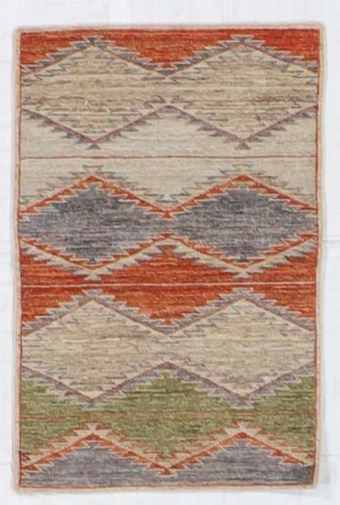 W 2 L 2.11 Mountain Modern 100% Wool Handmade All Over Design - 66394