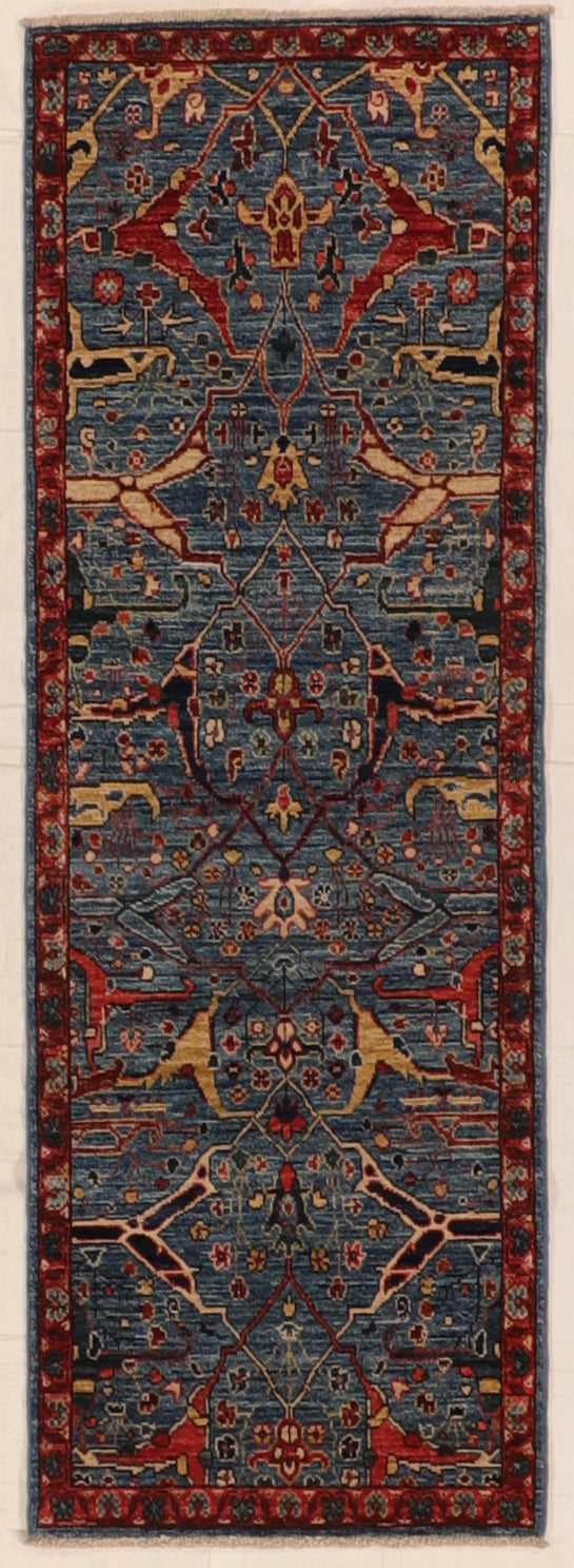 2.1 x 6.1 Runner - Bijar Fine Geometric Rectangle - Hand Knotted Rug