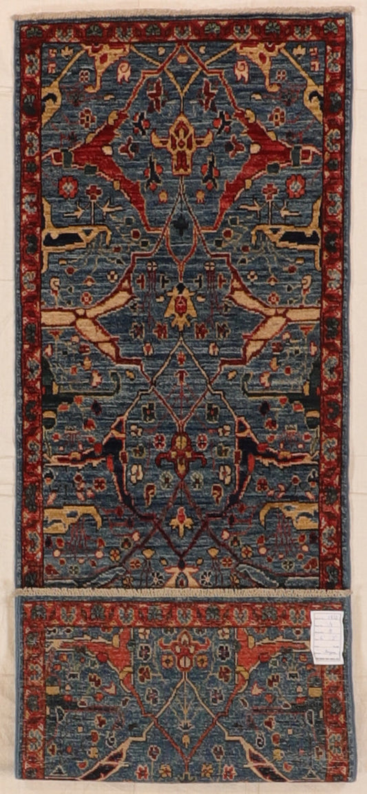 2.1 x 6.1 Runner - Bijar Fine Geometric Rectangle - Hand Knotted Rug