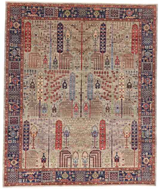8 x 10 - Tree of Life Silk All Over Rectangle - Hand Knotted Rug