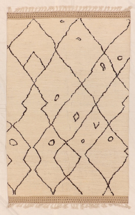 4 x 6 - Moroccan Fine All Over Rectangle - Hand Knotted Rug