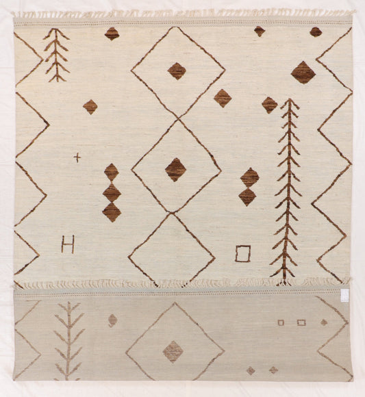 9 x 12 - Moroccan Wool All Over Rectangle - Hand Knotted Rug
