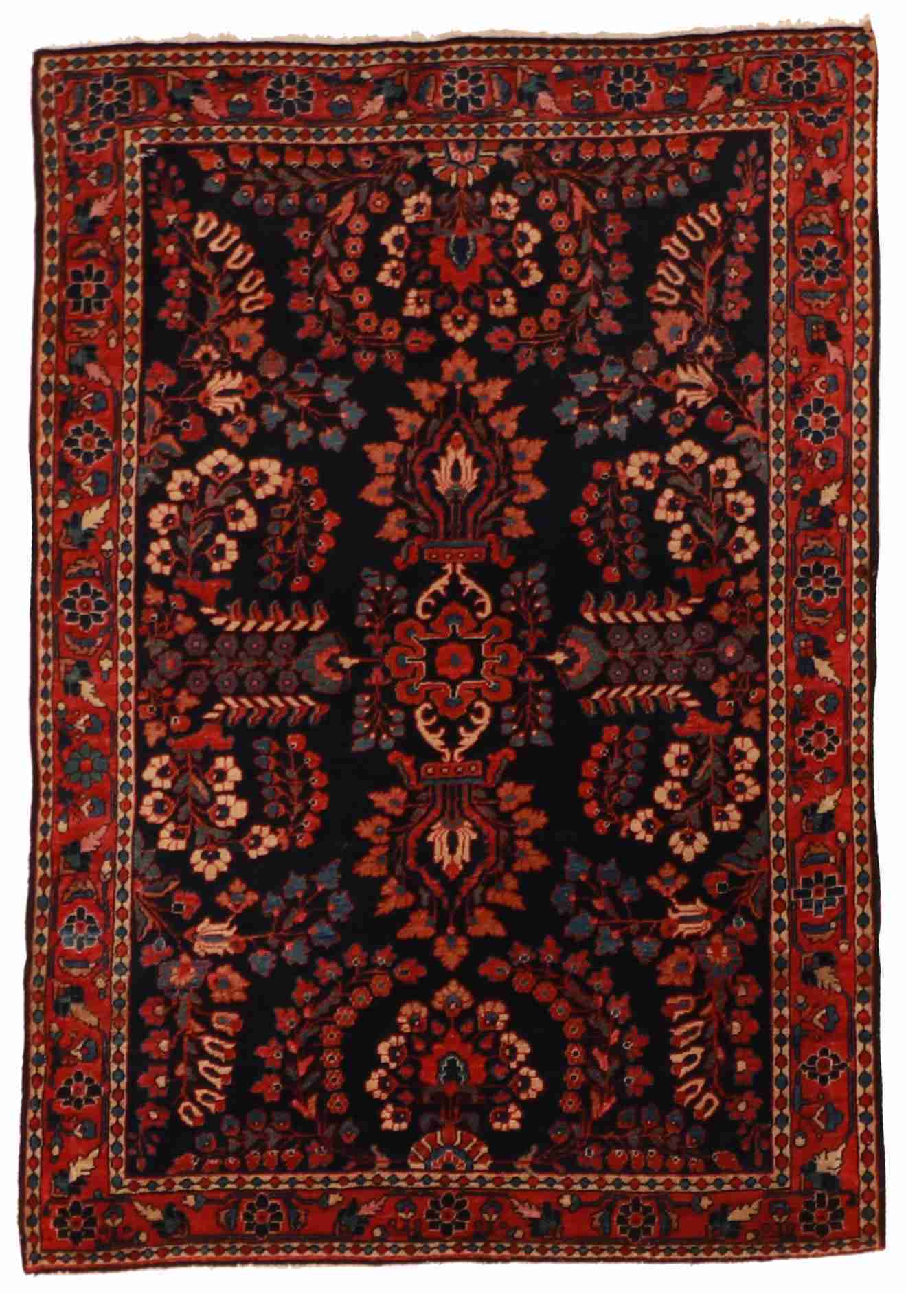 W 3.5 L 5 S. Mohjeran 100% Wool Handmade Floral Design - 6663