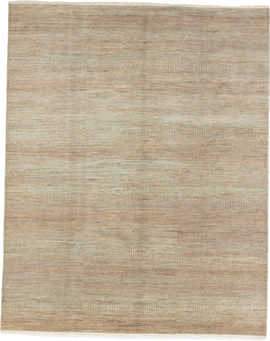 W 8.1 L 10.1 Modern Wool And Silk Blend Hand-Woven All-Over Design - 66915