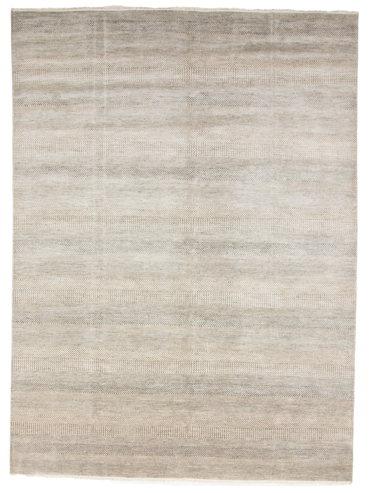 W 9 L 12.2 Modern Wool And Silk Hand-Woven All-Over Design - 66920